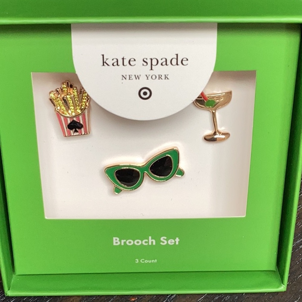 Kate Spade x Target Novelty Brooch Pin Set NIB
